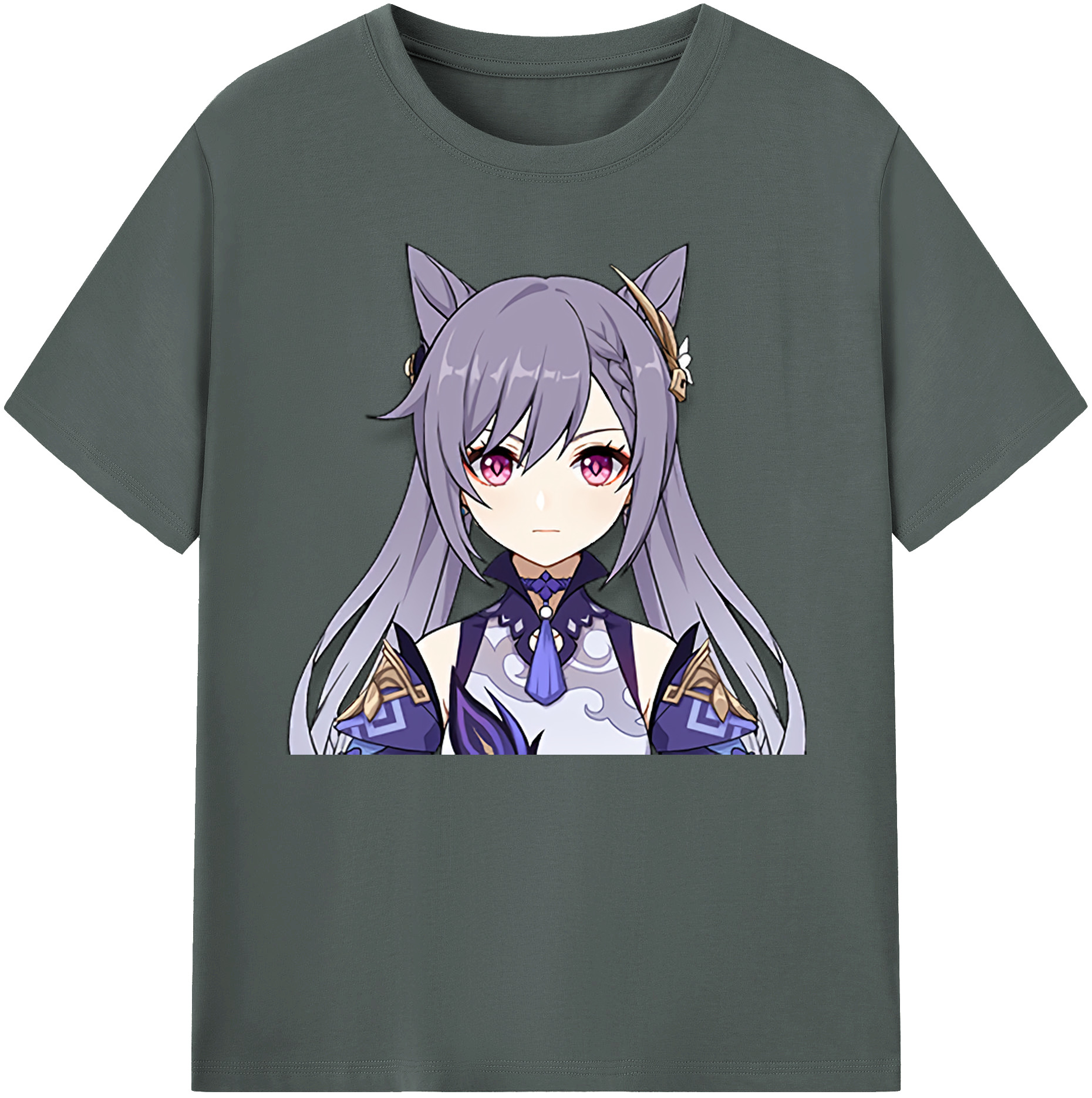 げんし神 刻晴 こくせい genshin Kokusei 綿100％ メンズ半袖Tシャツ｜肌触りやわらか＆通気性